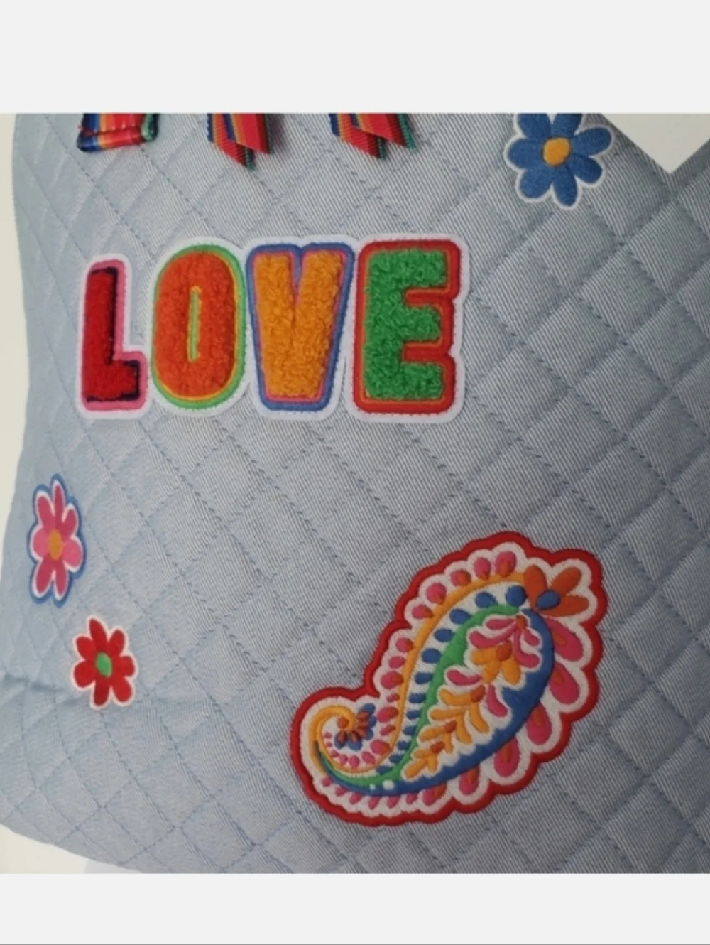 Vera Bradley Quilted Denim Mini Tote Pack Backpack Bright Pride Stripe